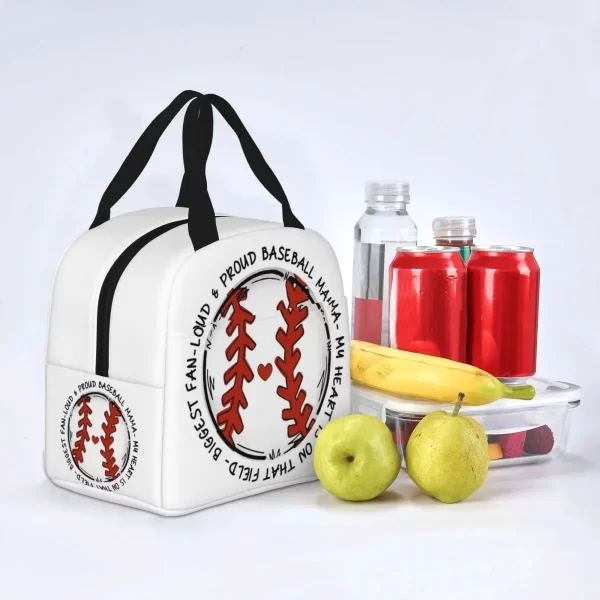 Proud BaseBall Mama Insulated Lunch Bags Cooler Bag Lunch Container High Capacity Tote Lunch Box Food Handbags Beach Picnic - Image 5