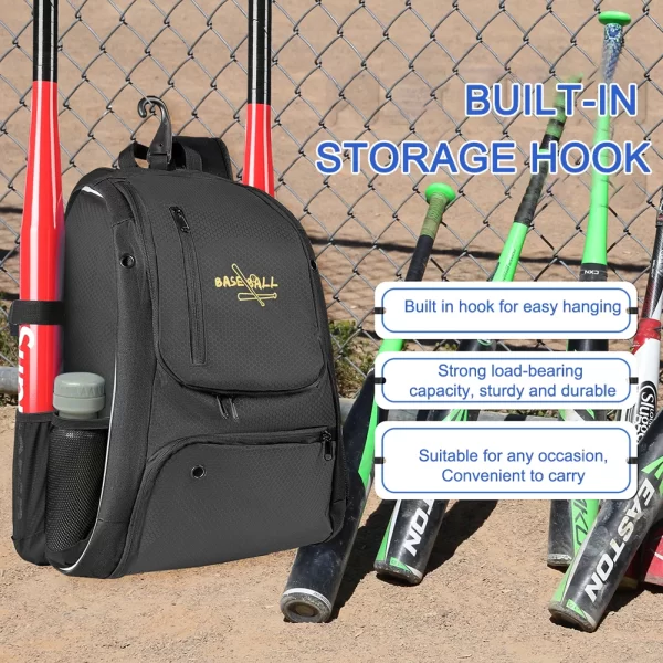 Baseball Training Backpack with Shoes Compartment Sports Equipments Backpack Waterproof Outdoor Match Storage Accessory Bag - Image 3