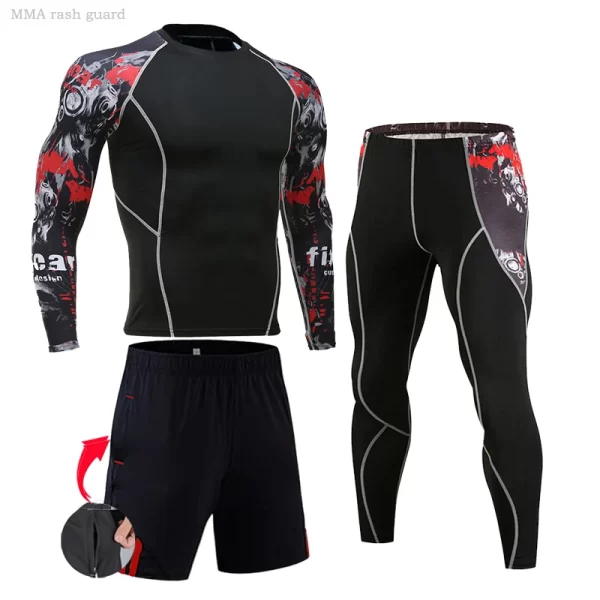 Men's Compression Sportswear Suits Gym Tights Training Clothes Workout Jogging Sports Set Running Rashguard Tracksuit For Men - Image 28