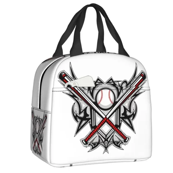 Custom Abstract Baseball Flag Lunch Bag Women Thermal Cooler Insulated Lunch Box for Student School Work Food Picnic Tote Bags - Image 11