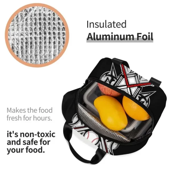 Baseball Ball Sport Insulated Lunch Bag for Outdoor Picnic Portable Thermal Cooler Lunch Box Women Food Container Tote Bags - Image 4