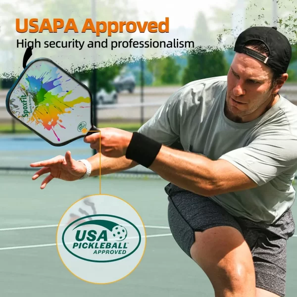 Pickleball Paddle Set of 2 – USAPA Approved, Lightweight Fiberglass Rackets with Cushion Grip, 4 Pickleballs, Carry Bag & Grip - Image 6