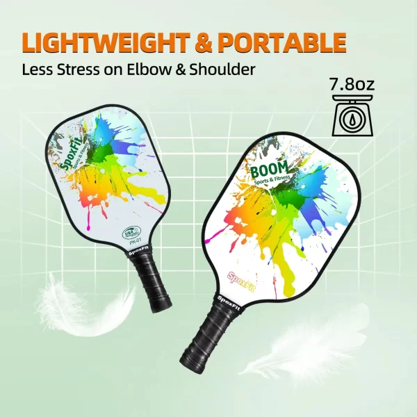 Pickleball Paddle Set of 2 – USAPA Approved, Lightweight Fiberglass Rackets with Cushion Grip, 4 Pickleballs, Carry Bag & Grip - Image 5
