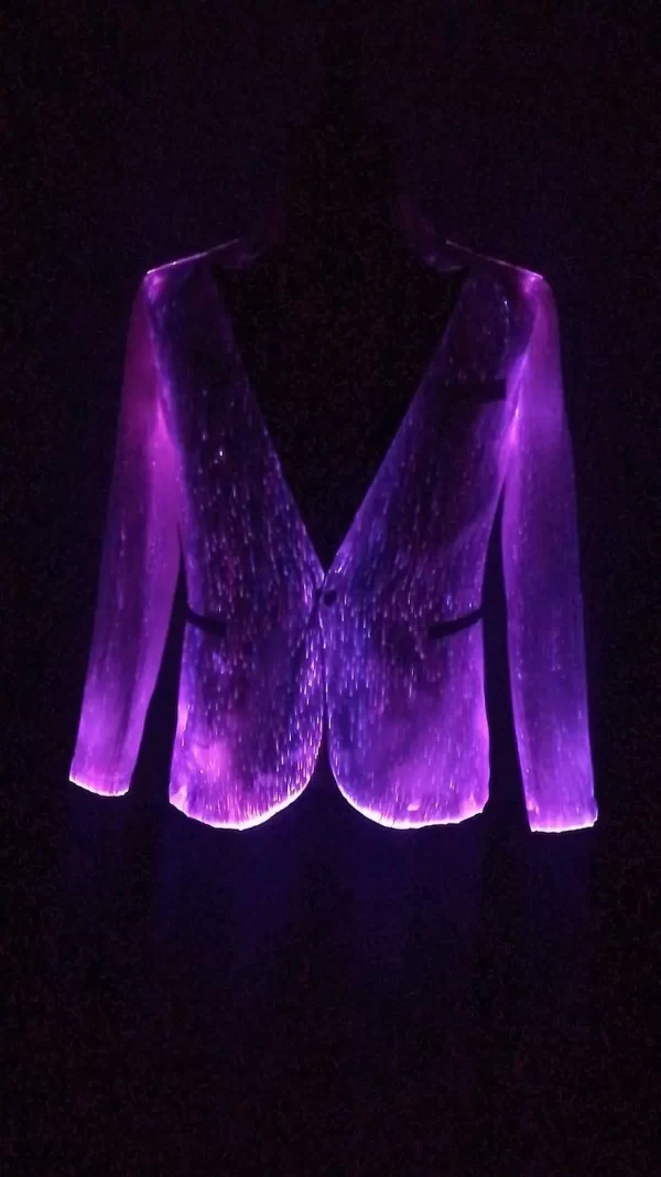 Male LED Suit Jacket Gentleman Light Up Dress Optic Fiber Luminous Stage Performance Dance Costume Show Clubwear Cool Things - Image 6