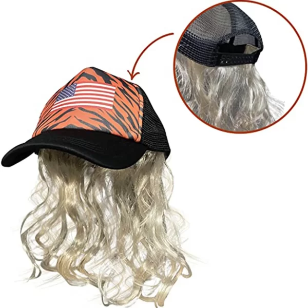 Exotic Cosplay Baseball Caps Unisex Men Fake Blonde Wig Hat Clip Earrings and Mustache Set Adults Party Cap gorras hombre - Image 5