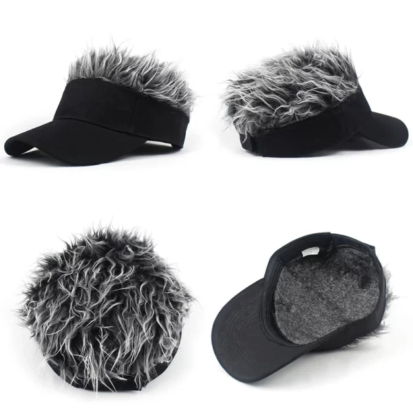 2022 Baseball Cap With Spiked Hairs Wig Baseball Hat With Spiked Wigs Men Women Casual Concise Sunshade Adjustable Sun Visor - Image 3