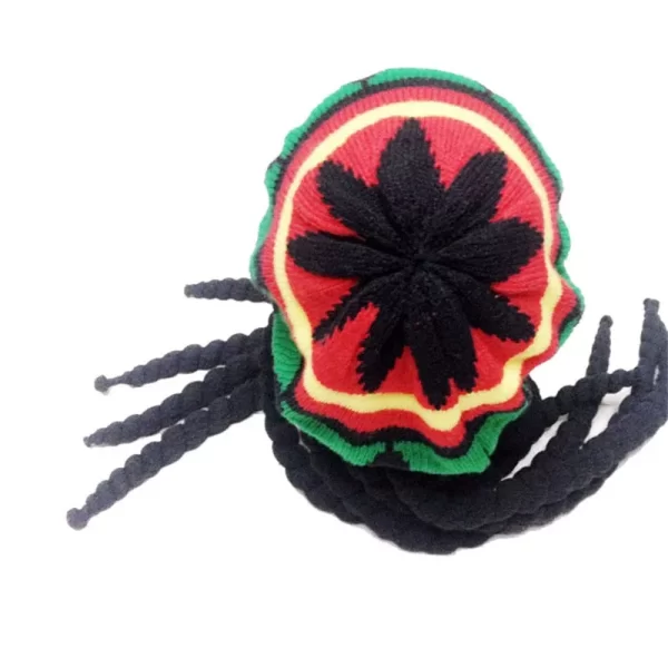 New Unisex Knitted Braid Hat Jamaican Bob Rasta Beanie Hats Hip Hop Cap Dreadlocks Wig Bob Marley Caribbean Fancy Dress Hat - Image 2