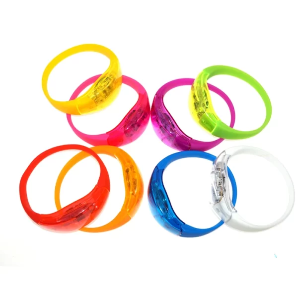 20PCS Fluorescent Bracelets Sound Control Led Flashing Silicone Bracelet Vibration Bangle Christmas DJ wedding Party Decoration - Image 5