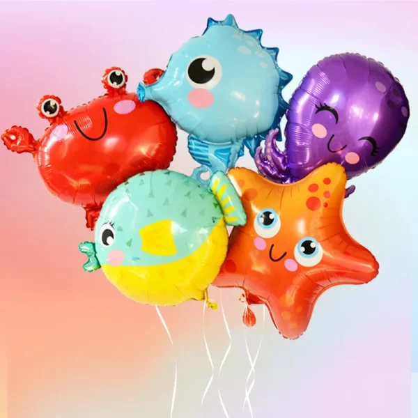 5Pcs/set Marine Life Balloon Starfish Crab Hippocampus Globos Happy Birthday Party Decorations Baby Shower Balloons - Image 2