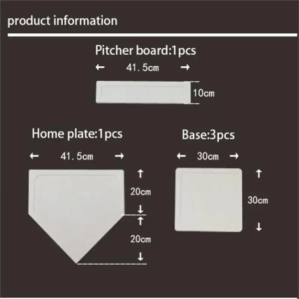 1/5pcs Baseball & Softball Base Set Rubber Field Bases For Kids Adults Practice Team Game Backyard And School Baseball Equipment - Image 5