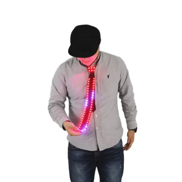 Rainbow LED Ties Robot Costume Luminous Party Accessories Nightclub Rave Outfits Neck Decor Men Gogo Dancer Tron Dance Wear - Image 2