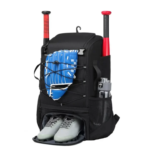 Baseball Equipment Carry Bag Baseball Backpack with Durable Zipper Design Oxford Cloth Material Shoe Compartment for Sports