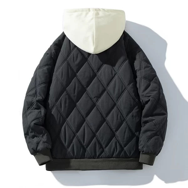 Winter Men Jacket Outdoor Hooded Zip-Up Baseball Jacket Parkas Vintage Windbreaker Men's Padded Coat Thickened Warm Streetwear - Image 6