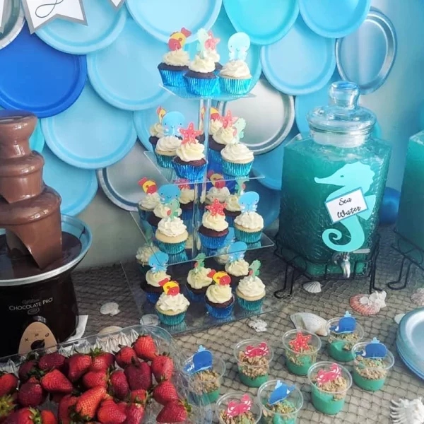 24pcs Ocean Animal Cupcake Toppers Under the Sea Birthday Party Cake Decorations Baby Shower Girls Mermaid Themed Party Supplies - Image 3