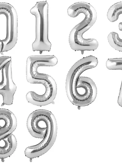Disney 40 inch silver numeral slim body American version aluminum film balloon birthday party decoration