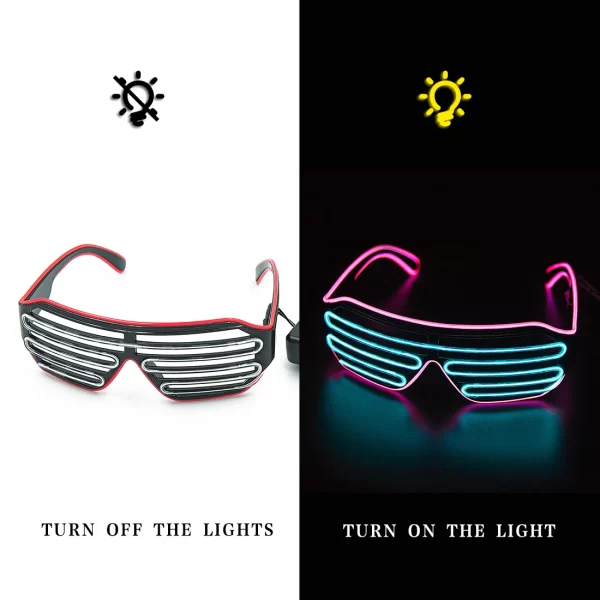 Glowing Glasses LED Gafas Luminous Bril Neon Christmas Glow Sunglasses Flashing Light Glass for Party Supplies Prop Costumes New - Image 4