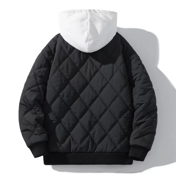 Winter Men Jacket Outdoor Hooded Zip-Up Baseball Jacket Parkas Vintage Windbreaker Men's Padded Coat Thickened Warm Streetwear - Image 4