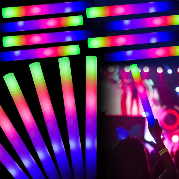 8/10/15/20pcs LED Glow Sticks Bulk Colorful RGB Glow Foam Stick for Christmas Birthday Wedding Glow in The Dark Party Supplies - Image 9