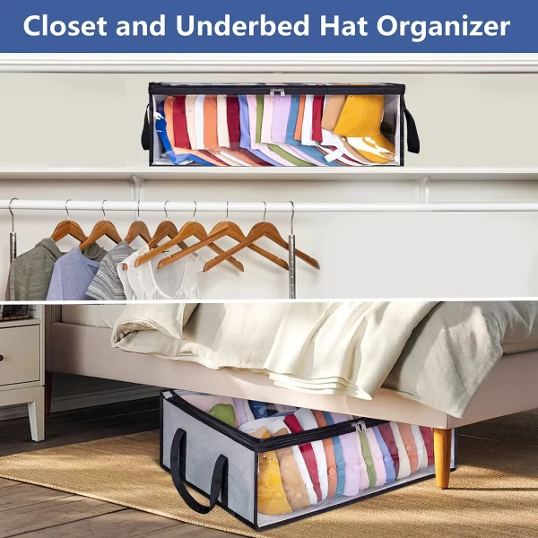 9PCS Baseball Hat Organizer with HandleLarge Capacity Hat Organizer Holds Up To 40 Hats Closet Organizer - Image 6