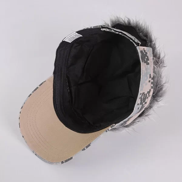 1PCS Camouflage Visor Baseball Cap With Spiked Hairs Wig Baseball Hat With Spiked Wig - Image 2