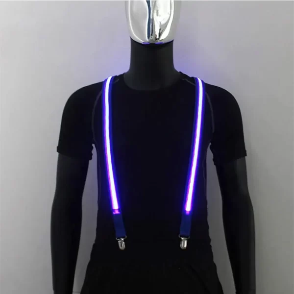 Light Up Men's Led Suspenders Bow Tie Perfect For Music Suspenders Illuminated Led Festival Costume Party - Image 2