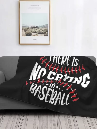 A League Of Their Own There Is No Crying In Baseball Knitted Blanket Wool Throw Blanket Airplane Travel Printed Warm Bedspreads