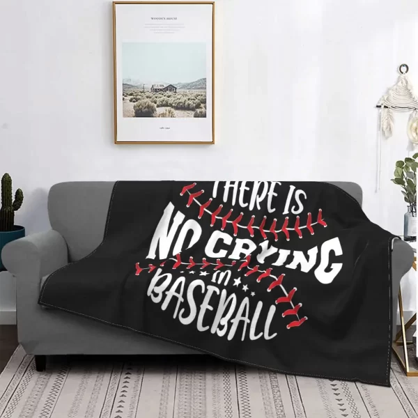 A League Of Their Own There Is No Crying In Baseball Knitted Blanket Wool Throw Blanket Airplane Travel Printed Warm Bedspreads