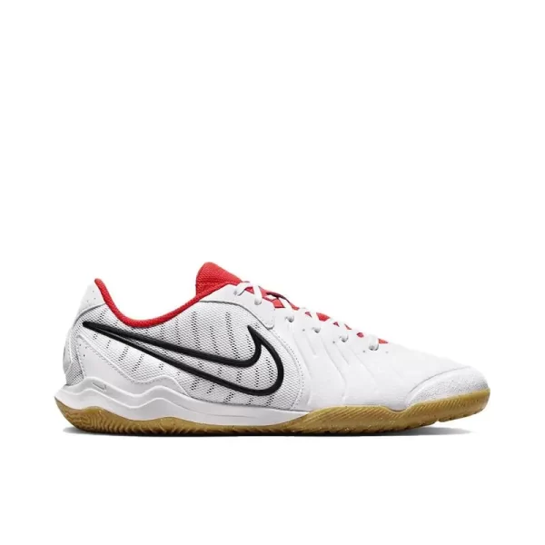 Nike Tiempo Legend 10 Academy IC Artificial Grass Wear Resistant Shock Absorption Comfortable Anti-slip Football Shoes White Red - Image 2