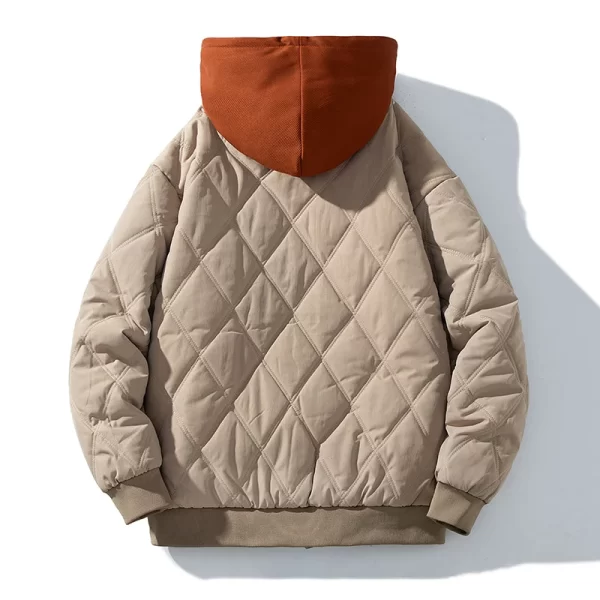 Winter Men Jacket Outdoor Hooded Zip-Up Baseball Jacket Parkas Vintage Windbreaker Men's Padded Coat Thickened Warm Streetwear - Image 5