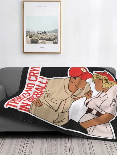 There's No Crying In Baseball A League Of Their Own Blankets Flannel Decoration Throw Blanket for Bedding Bedroom Bedding Throws