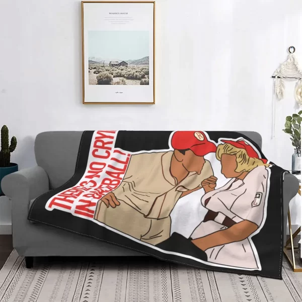There's No Crying In Baseball A League Of Their Own Blankets Flannel Decoration Throw Blanket for Bedding Bedroom Bedding Throws