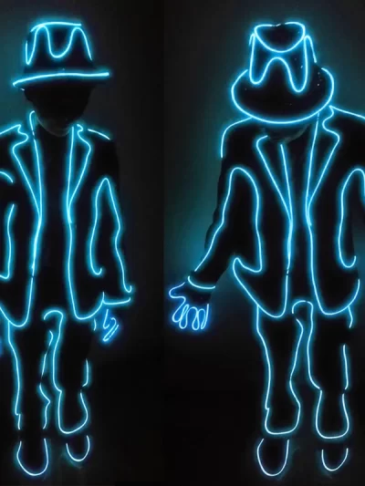 LED Robot Costume Carnival Stage Performance Party Rave Outfits Light Up Clothes Women Men Luminous Suit Coat Pants Glow in dark