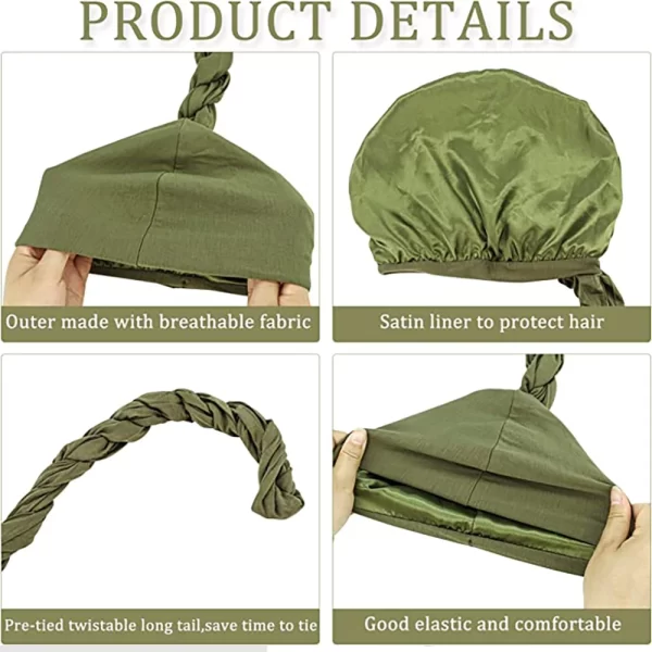 Pullover Turban For Men Vintage Head Wraps For Men Stretch Modal And Satin Turban Scarf Tie For Hair - Image 4