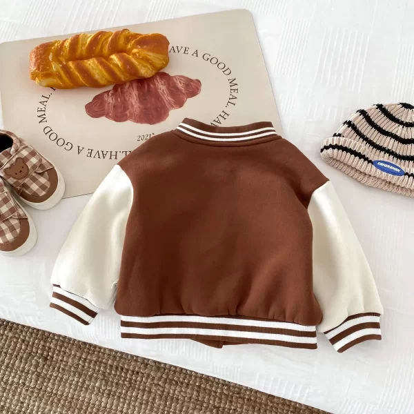 Children's Winter Fall Outfit with Plush Zip-Up Hoodie, Stunningly Cute Warm Baseball Jacket for Kids Baby Boys Girls 3M-3Y - Image 2