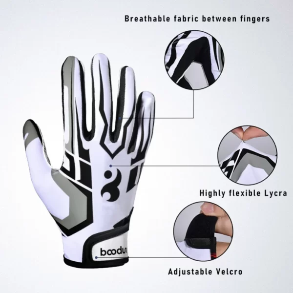 Form Fitting Spandex Football Gloves - Image 4