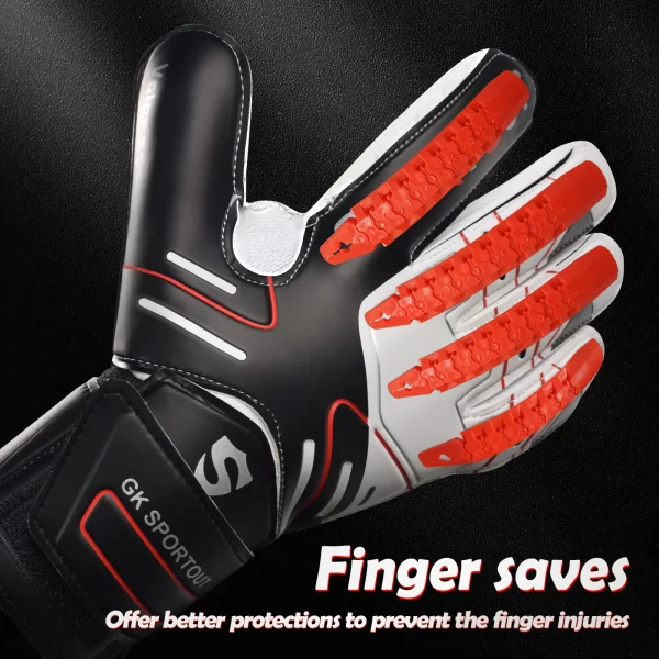 Sportout Youth&Adult Goalie Goalkeeper Gloves,Strong Grip for The Toughest Saves, with Fingerave& 4+3MM Latex - Image 3