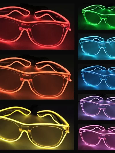 LED Neon Flashing Glasses,Glowing Glasses, Night Club,Rave, Birthday,Christmas Party Decorations, Fluorescent Glasses, Hot Sales