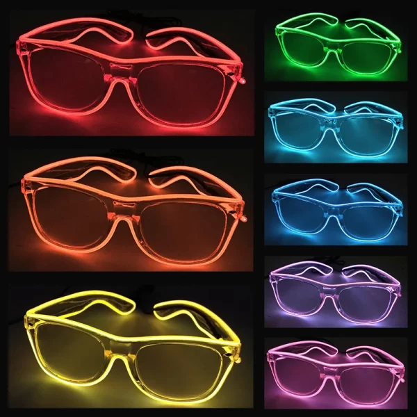 LED Neon Flashing Glasses,Glowing Glasses, Night Club,Rave, Birthday,Christmas Party Decorations, Fluorescent Glasses, Hot Sales