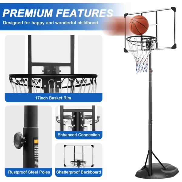 Portable Basketball Hoop System for Youth Adults Indoor Outdoor - Image 3