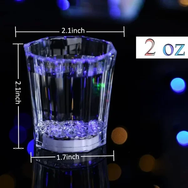 5/10/24 pcs-2oz led  Light Up Shot Glasses Flash Drinking Shot Cups Glow in The Dark - Image 5