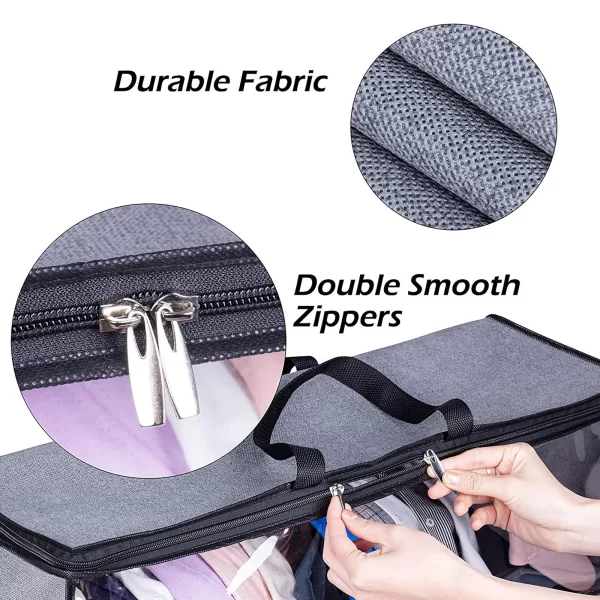 Hats Organizer with Carry Handles Transparent Hat Storage Wide Hat Storage Bag for Baseball Caps Holder Home Travel Adults Women - Image 4