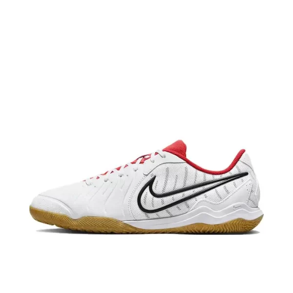 Nike Tiempo Legend 10 Academy IC Artificial Grass Wear Resistant Shock Absorption Comfortable Anti-slip Football Shoes White Red