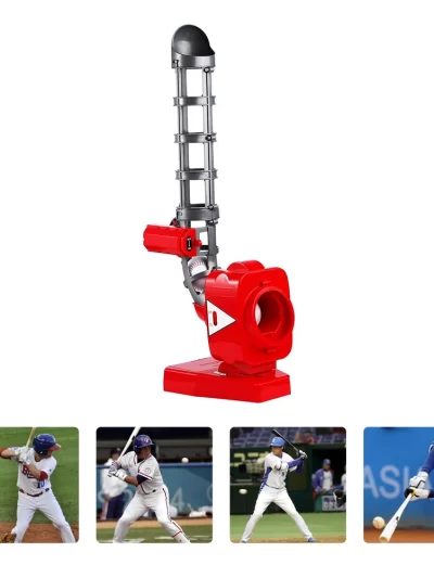 Children’s Toys Ball Machine Baseball Launcher Pitching Basketball Self-motion Tool Red Plaything Automatic