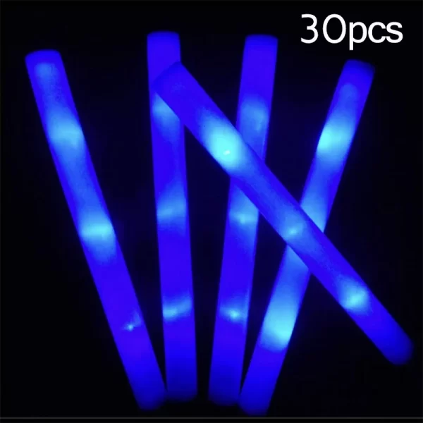 15/30Pcs LED Glow Sticks Bulk Colorful RGB Glow Foam Stick Cheer Tube Dark Light for Xmas Birthday Wedding Party Supplies - Image 12