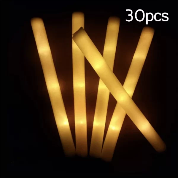 15/30Pcs LED Glow Sticks Bulk Colorful RGB Glow Foam Stick Cheer Tube Dark Light for Xmas Birthday Wedding Party Supplies - Image 9