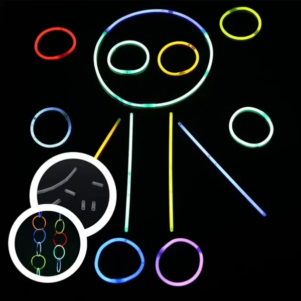 100pcs night glow party supplies with connectors, children's or adult party glow necklaces and bracelets party decoration  glow - Image 4