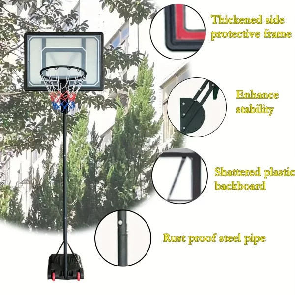 Outdoor Adjustable Backboard, Portable Hoop Court System - Image 5