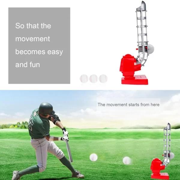 Children’s Toys Ball Machine Baseball Launcher Pitching Basketball Self-motion Tool Red Plaything Automatic - Image 2