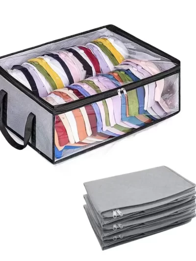 Large Capacity Baseball Cap Storage Box Space Saver Collapsible Cap Storage Bag Reusable Visible Window Closet Organizer Case