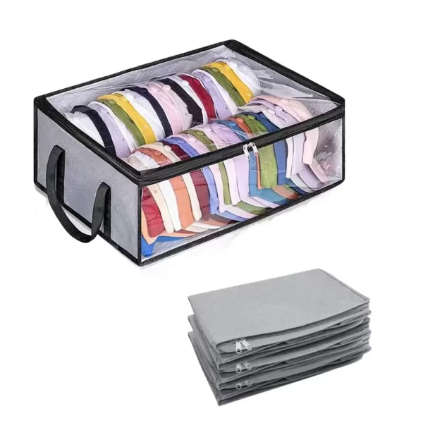 Large Capacity Baseball Cap Storage Box Space Saver Collapsible Cap Storage Bag Reusable Visible Window Closet Organizer Case
